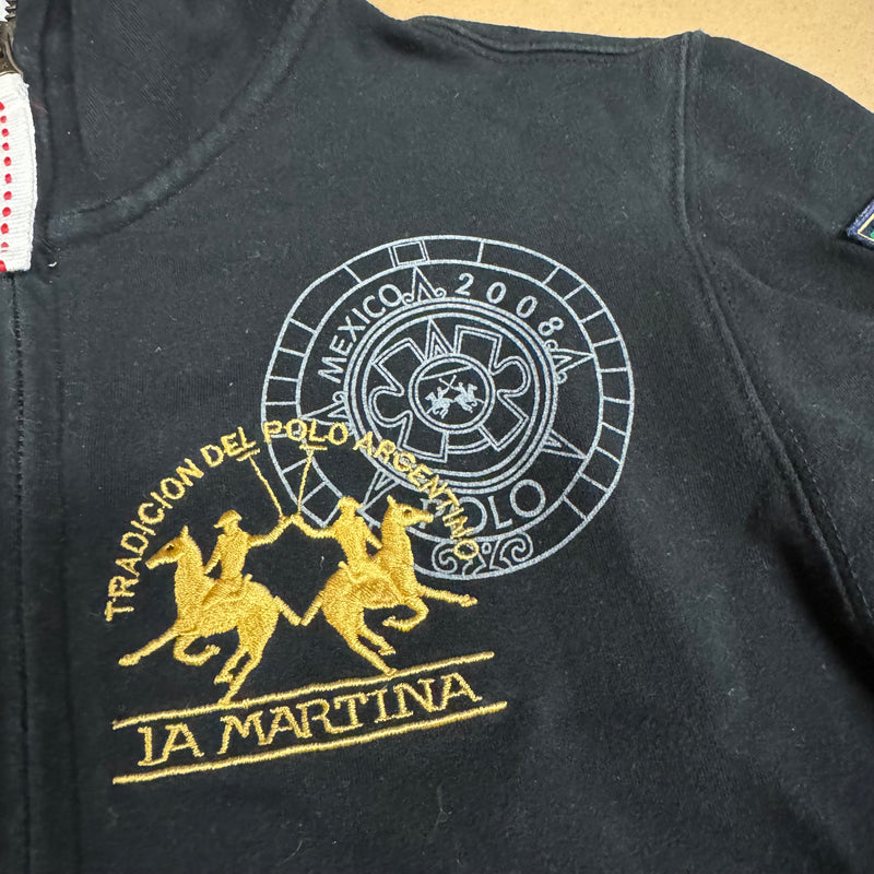 Detailansicht: Sourced limited accessories and clothes La Martina India polo vintage zip-up – Logo, Nähte oder Material