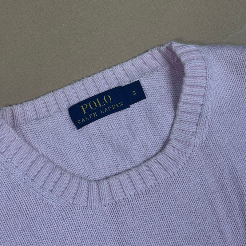 Detailansicht: Sourced limited accessories and clothes Polo Ralph Lauren knitted pink sweater – Logo, Nähte oder Material