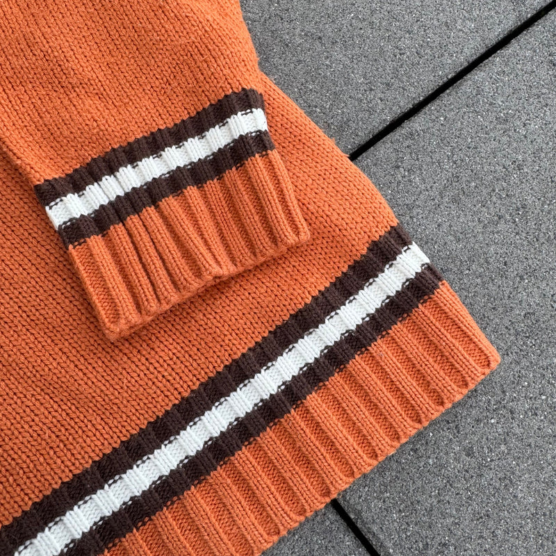 Detailansicht: Sourced limited accessories and clothes Polo Ralph Lauren vintage orange knitted sweatshirt – Logo, Nähte oder Material