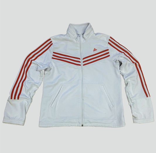 Adidas vintage white three stripes track jacket
