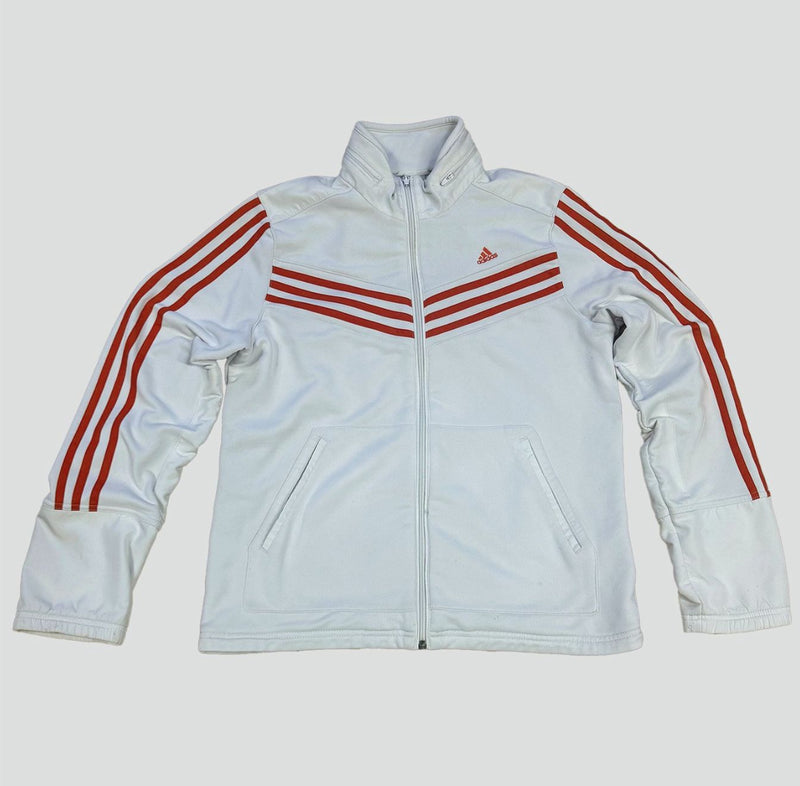Sourced limited accessories and clothes Adidas vintage white three stripes track jacket – Secondhand Streetwear