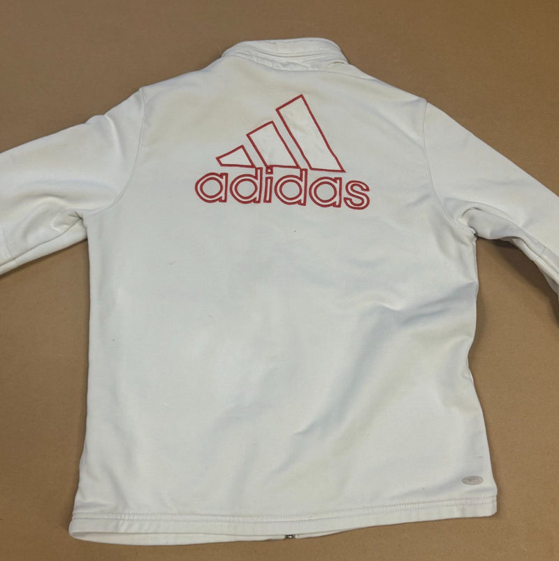 Detailansicht: Sourced limited accessories and clothes Adidas vintage white three stripes track jacket – Logo, Nähte oder Material
