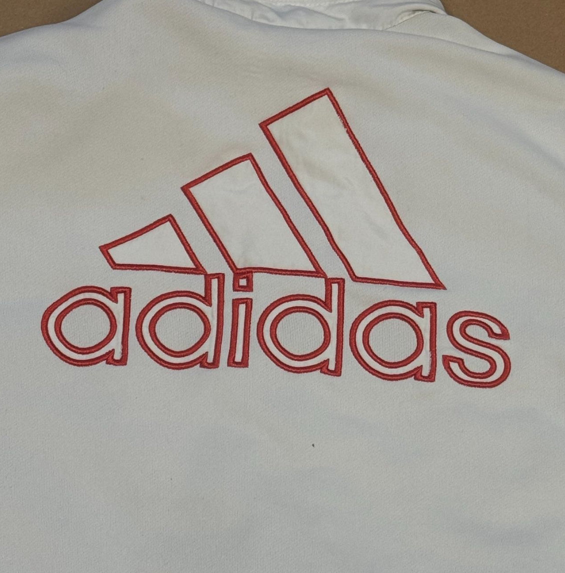 Adidas vintage white three stripes track jacket