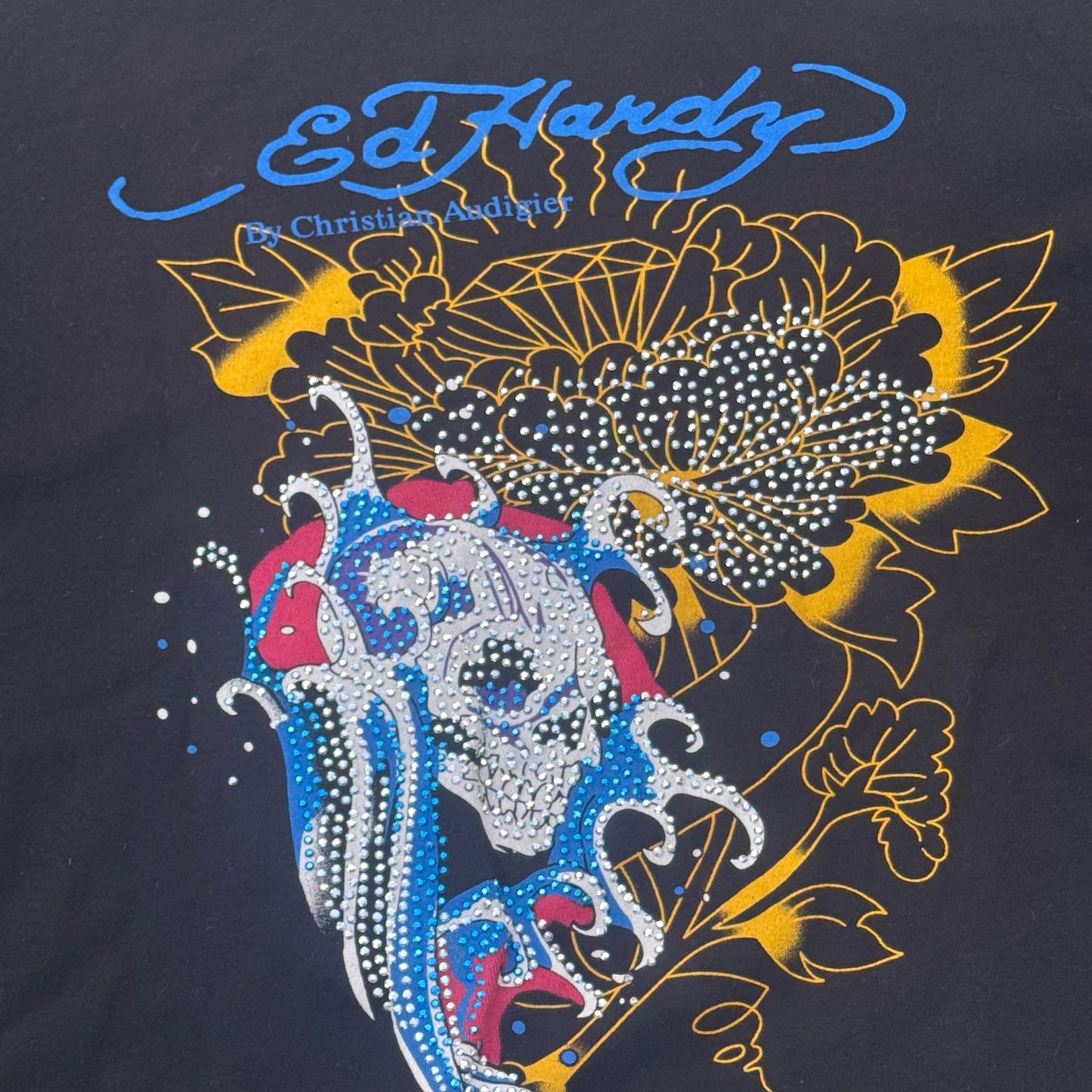 Ed Hardy vintage graphic rhinestones t-shirt