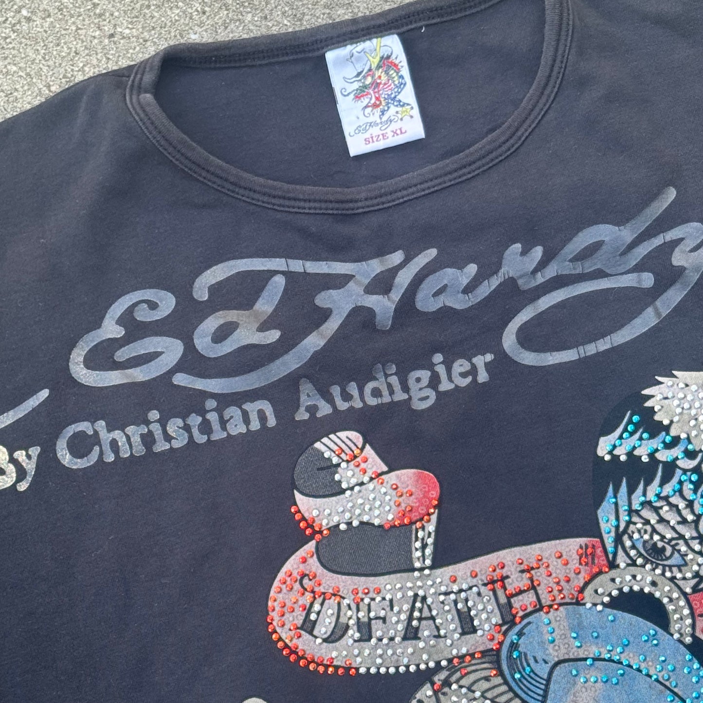 Ed Hardy vintage "Glory" rhinestones t-shirt