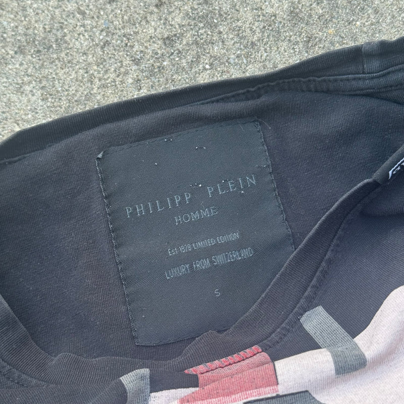 Detailansicht: Sourced limited accessories and clothes Philipp Plein skull graphic t-shirt – Logo, Nähte oder Material
