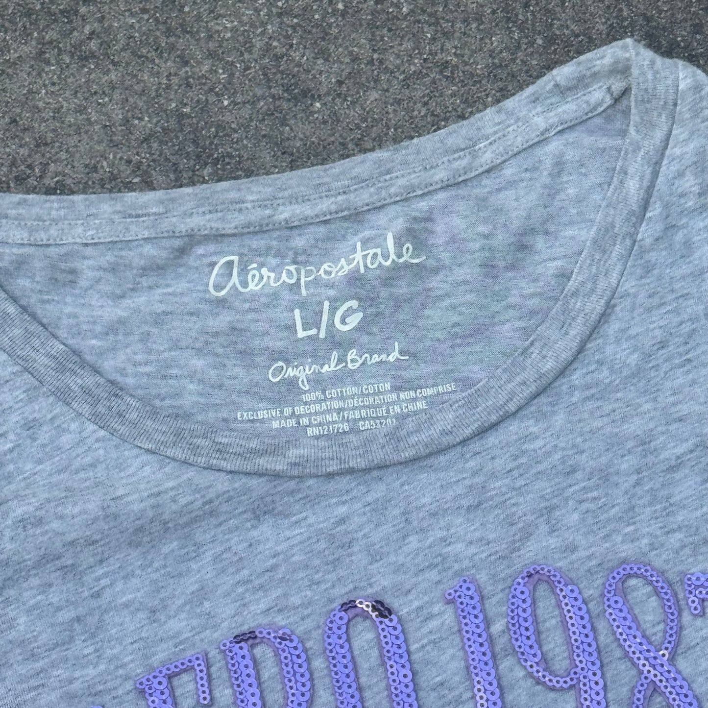 Aeropostale y2k glitter womens t-shirt