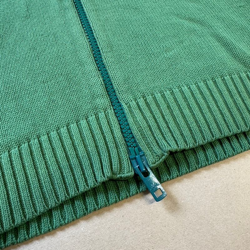 Detailansicht: Sourced limited accessories and clothes Thomas Burberry vintage green knitted jacket – Logo, Nähte oder Material