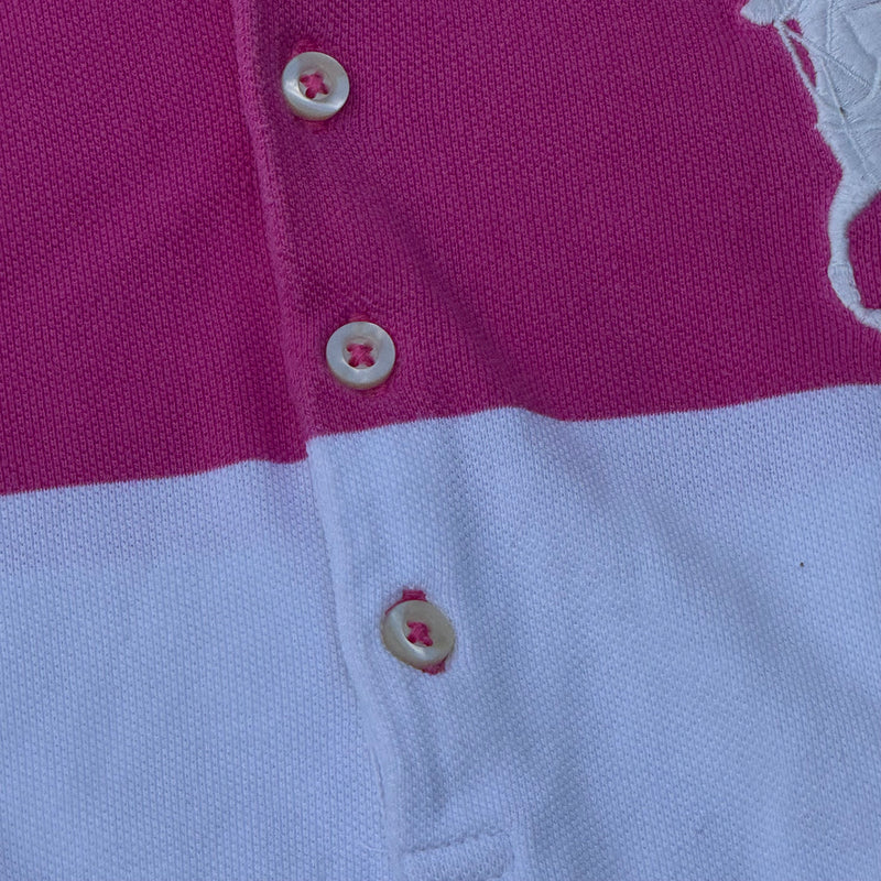 Detailansicht: Sourced limited accessories and clothes Polo Ralph Lauren striped womens poloshirt – Logo, Nähte oder Material