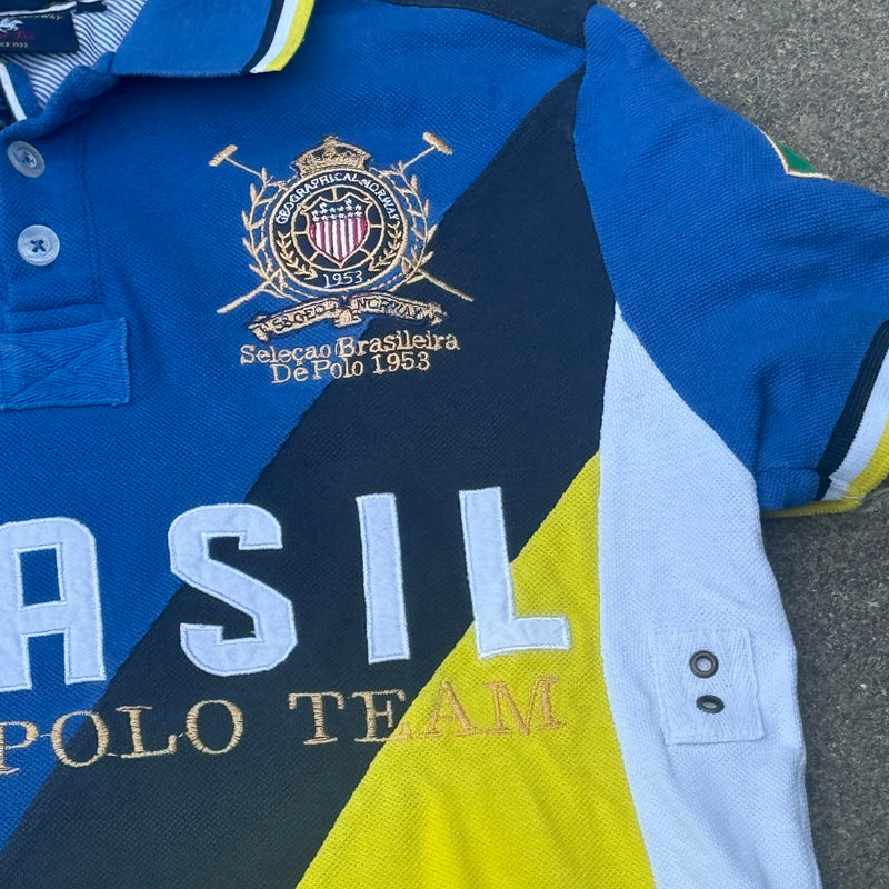 Detailansicht: Sourced limited accessories and clothes Geographical Norway Brasil streetwear polo – Logo, Nähte oder Material