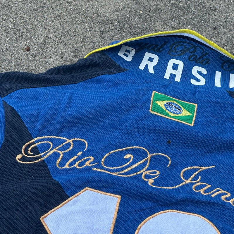 Detailansicht: Sourced limited accessories and clothes Geographical Norway Brasil streetwear polo – Logo, Nähte oder Material