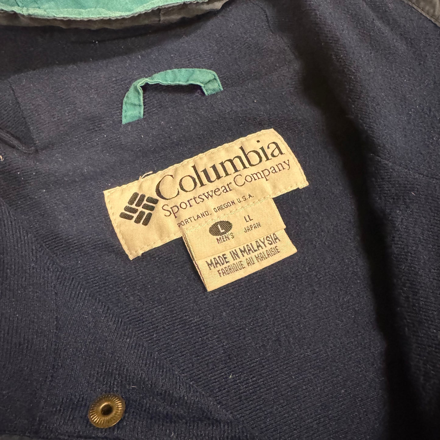 Columbia turquoise raincoat