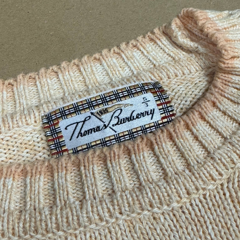 Detailansicht: Sourced limited accessories and clothes Vintage Thomas Burberry orange knitted sweatshirt – Logo, Nähte oder Material