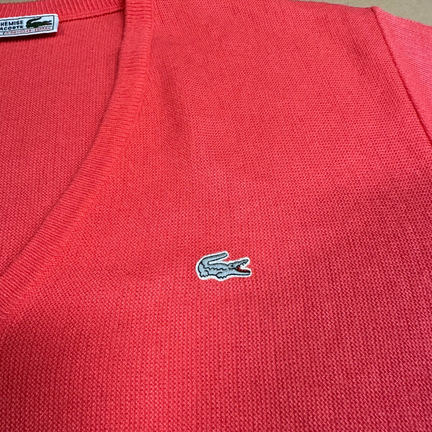 Lacoste vintage v-neck knitted sweatshirt