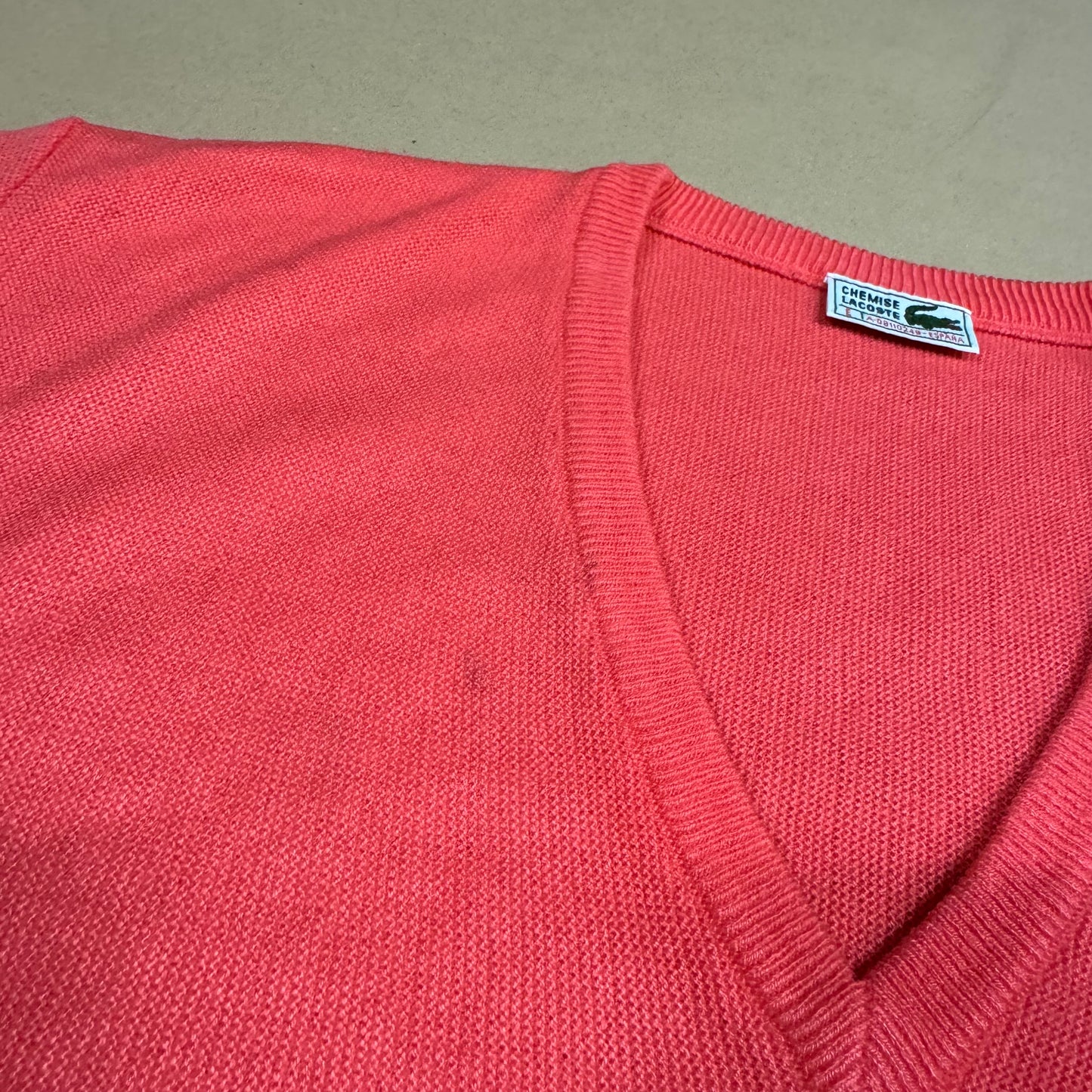 Lacoste vintage v-neck knitted sweatshirt