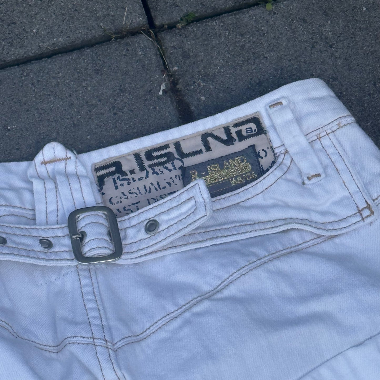 River Island white bootcut jeans retro