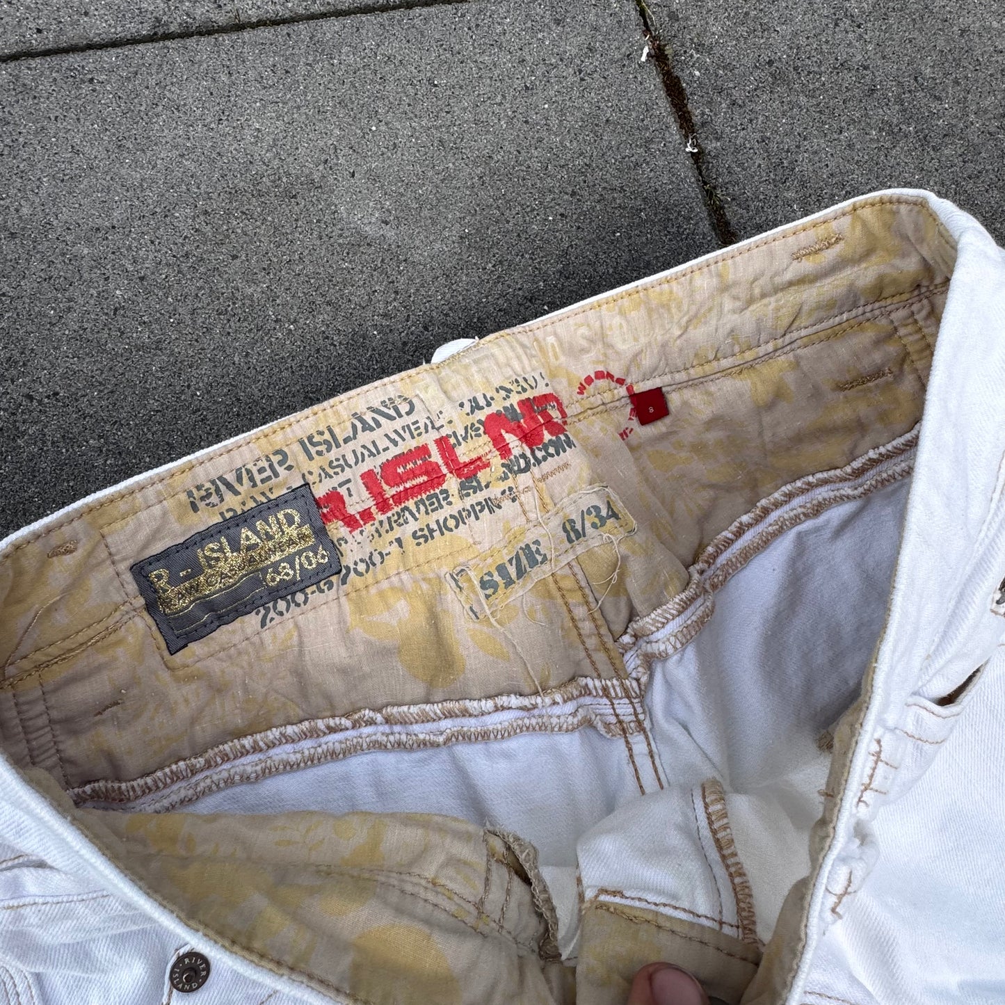 River Island white bootcut jeans retro