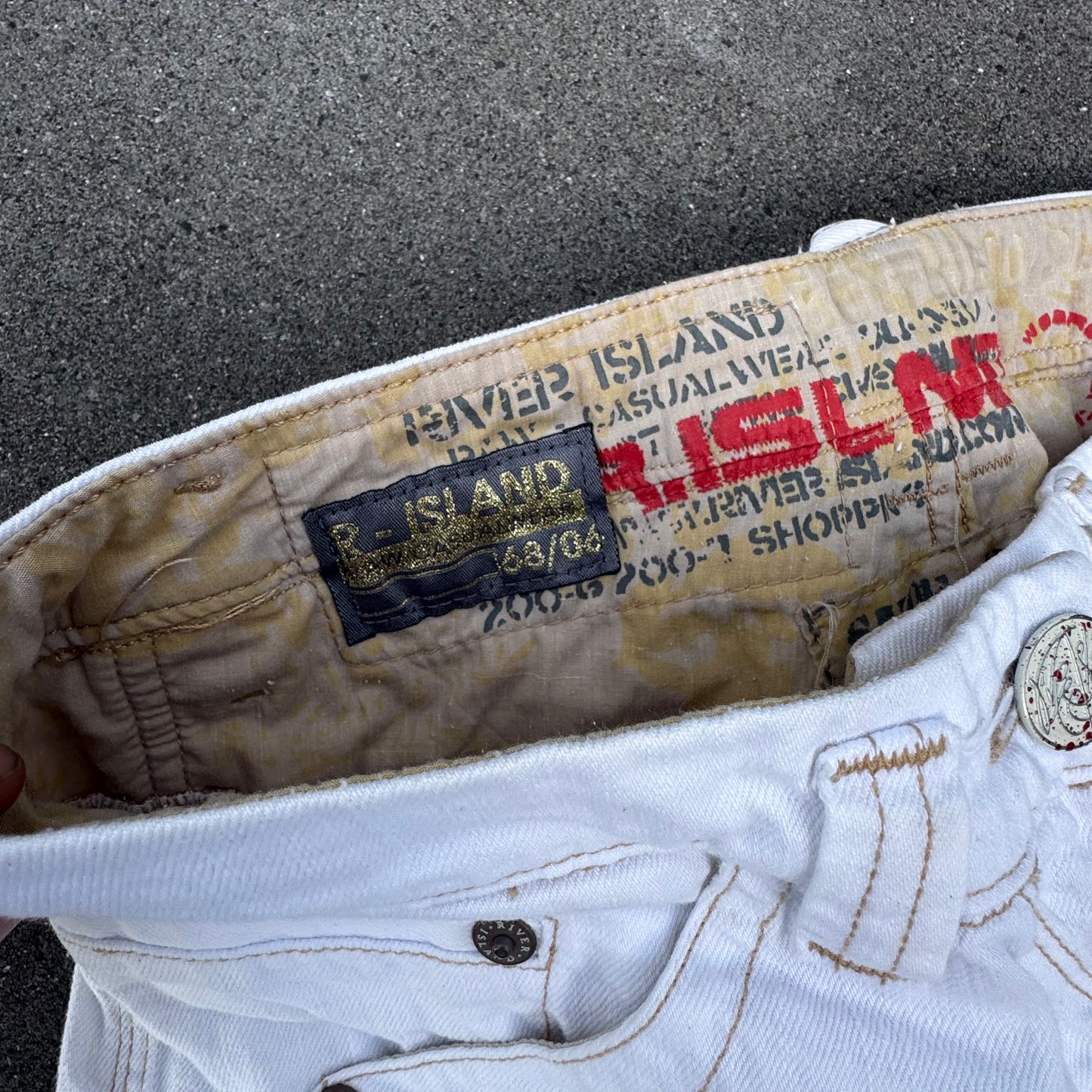 River Island white bootcut jeans retro