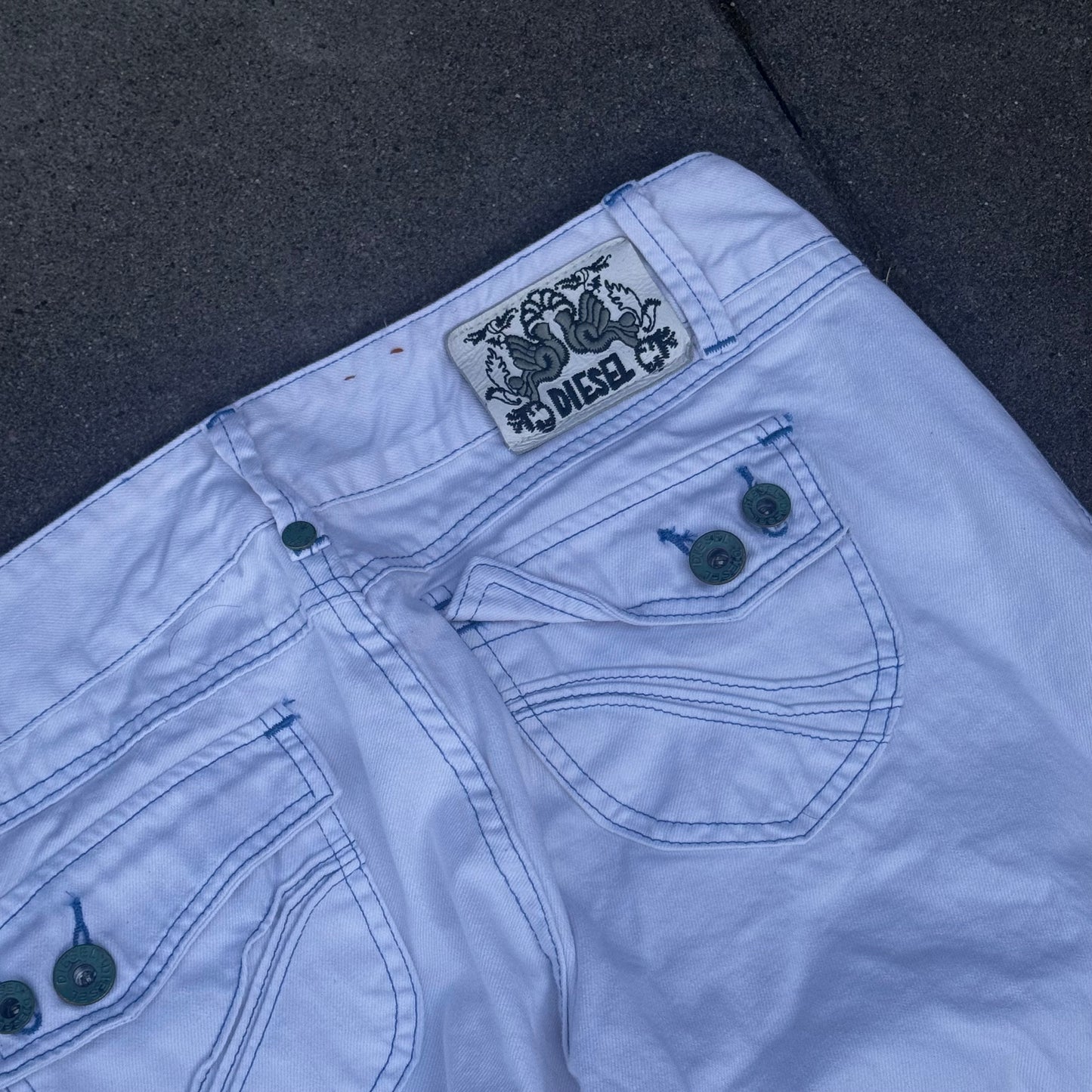 Diesel y2k white bootcut jeans