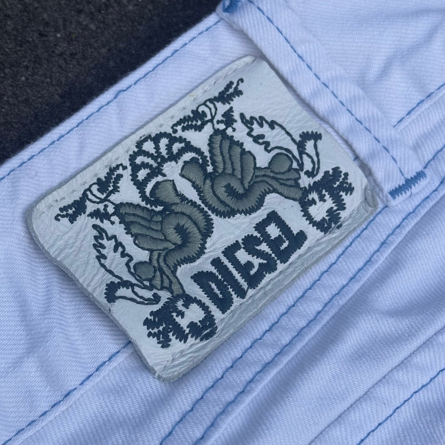 Diesel y2k white bootcut jeans