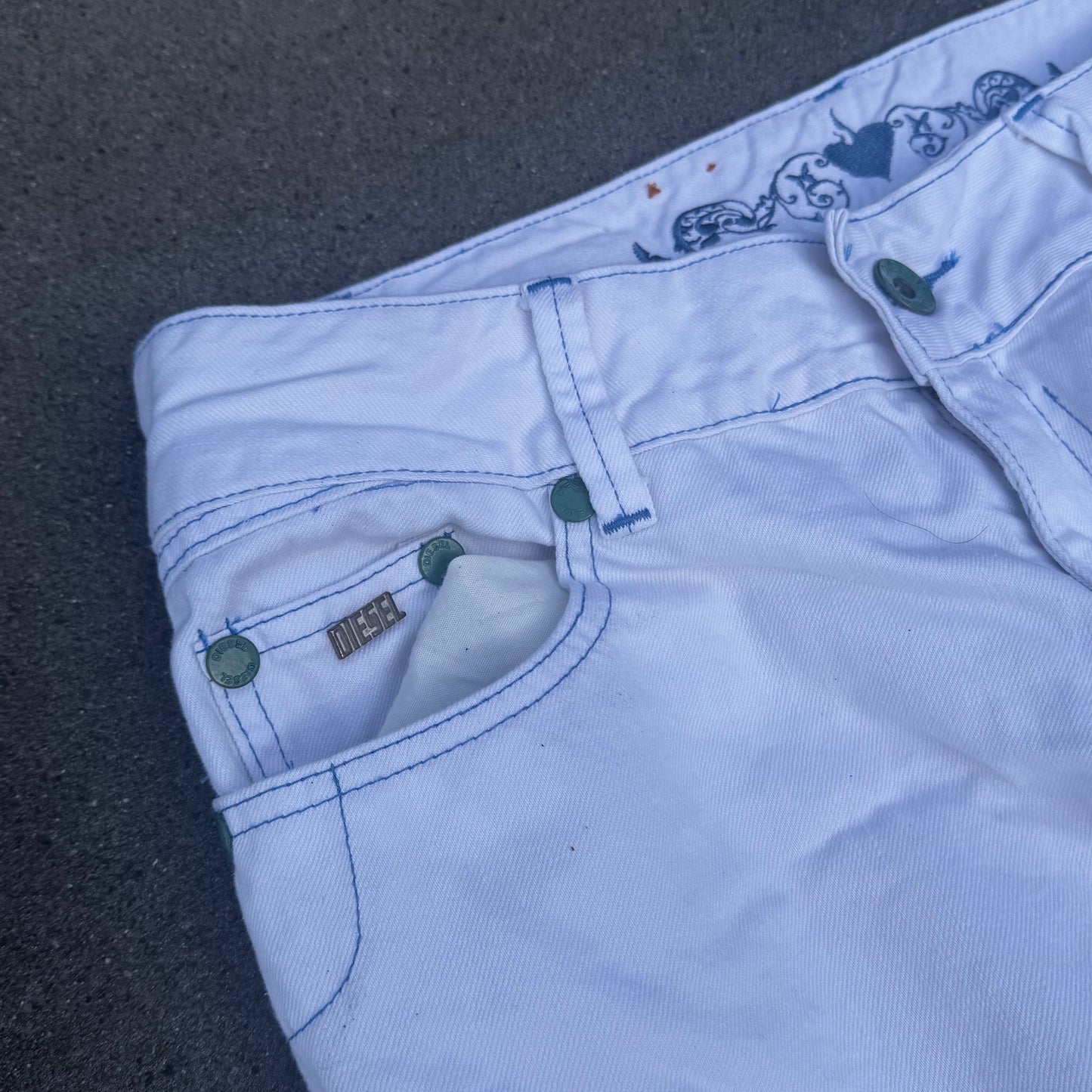 Diesel y2k white bootcut jeans