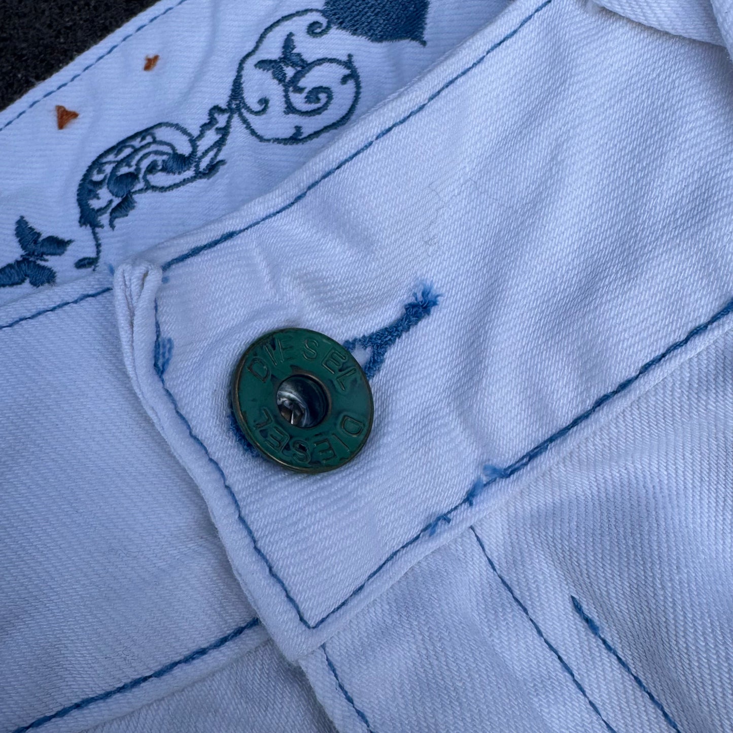 Diesel y2k white bootcut jeans