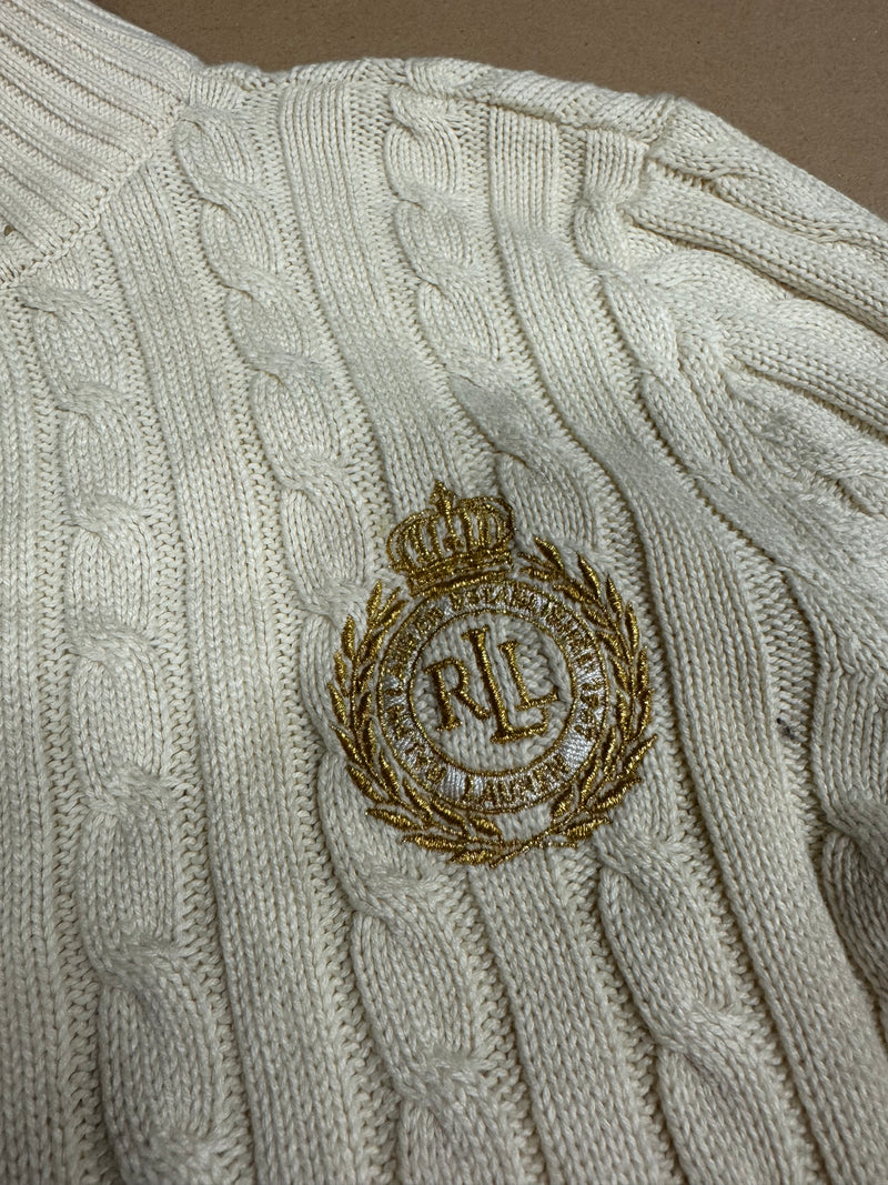 Detailansicht: Sourced limited accessories and clothes Lauren by Ralph Lauren vintage knitted zip-up – Logo, Nähte oder Material
