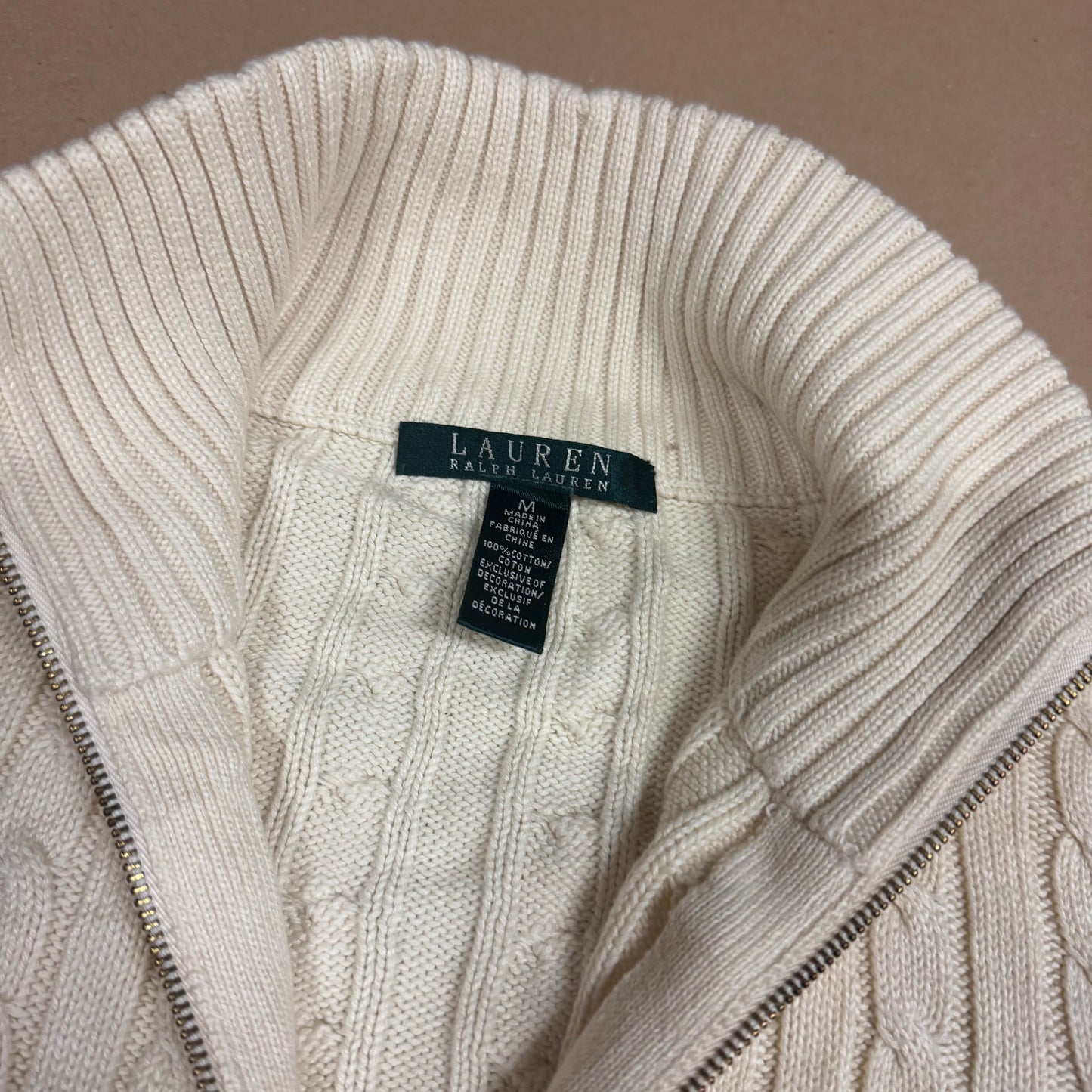 Lauren by Ralph Lauren vintage knitted zip-up