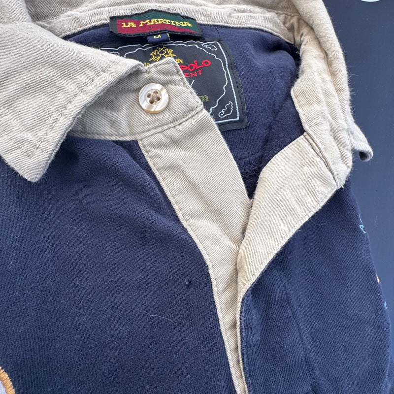 Detailansicht: Sourced limited accessories and clothes La Martina Karakorum Mongolia longsleeve polo – Logo, Nähte oder Material