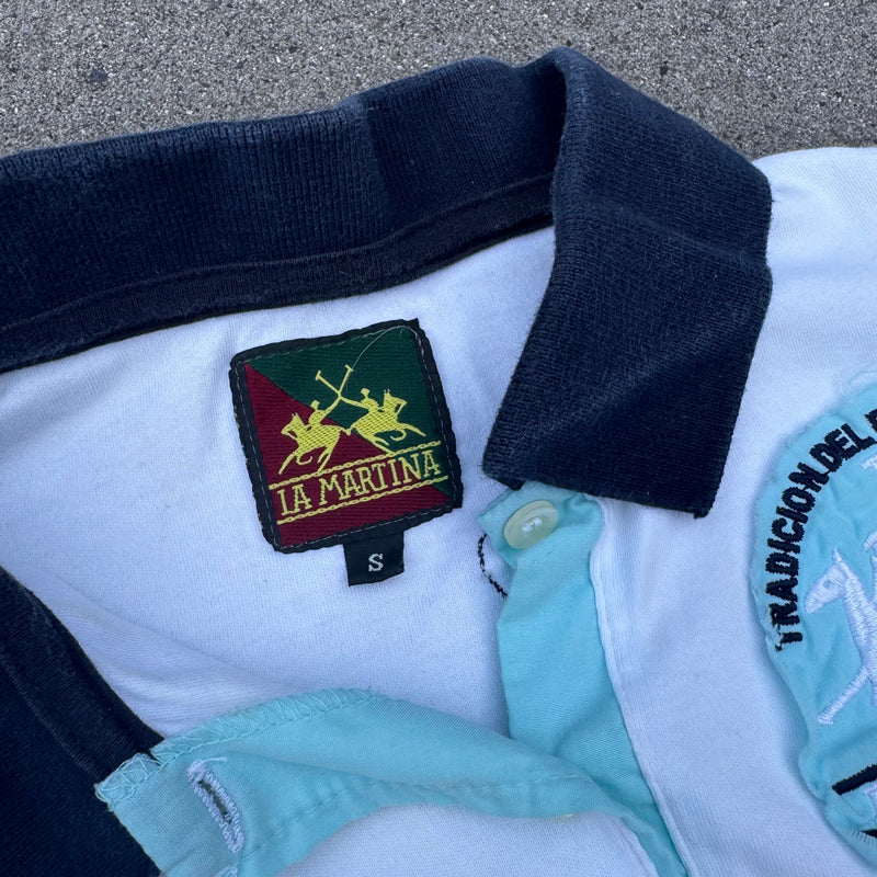 Detailansicht: Sourced limited accessories and clothes La Martina Miami Beach womens polo – Logo, Nähte oder Material
