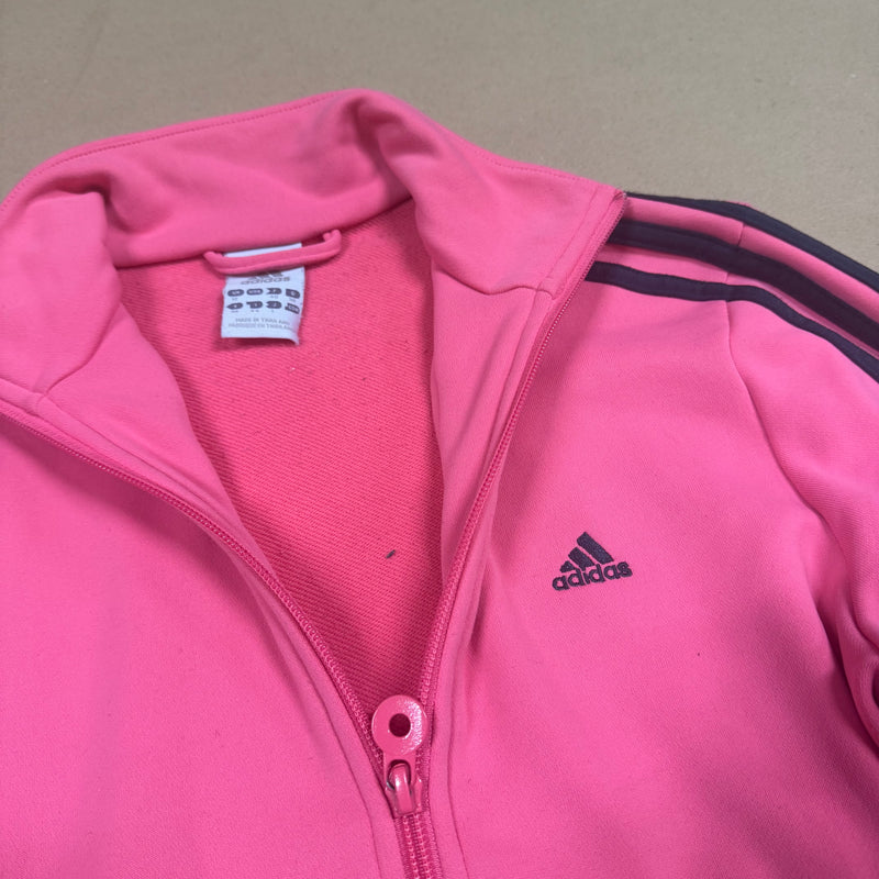 Detailansicht: Sourced limited accessories and clothes Adidas Y2K style pink track jacket – Logo, Nähte oder Material