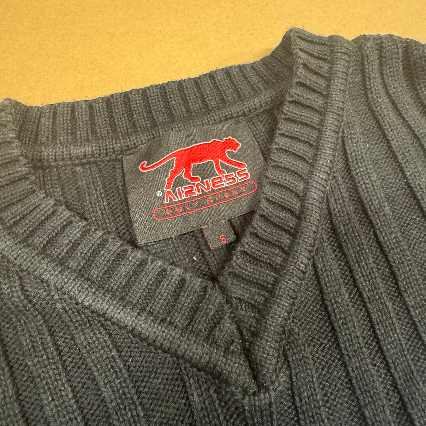 Vintage Airness black knitted vest