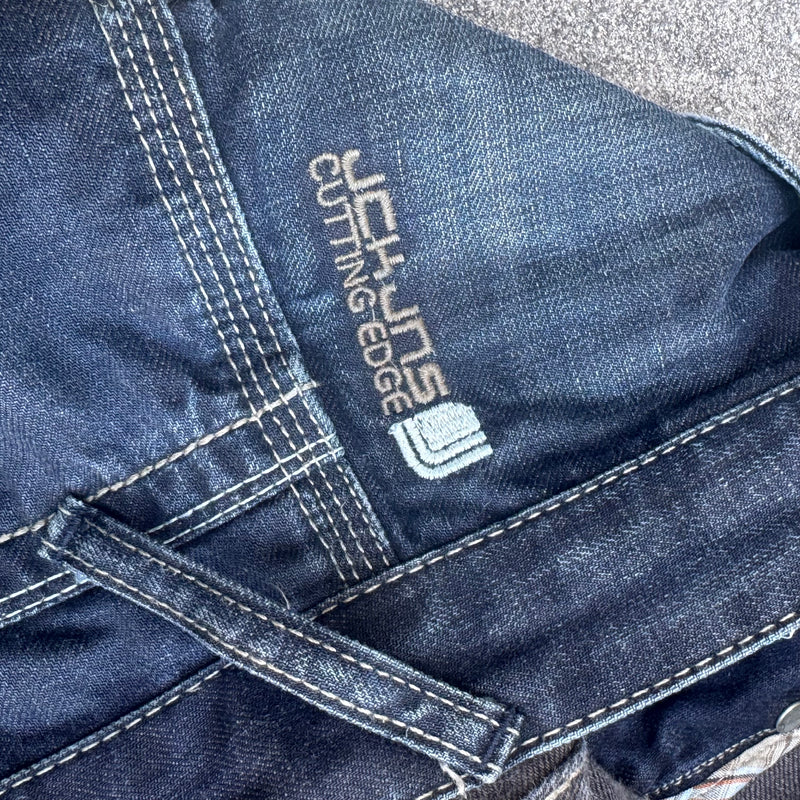 Detailansicht: Sourced limited accessories and clothes JCK Core denim baggy streetwear jeans – Logo, Nähte oder Material