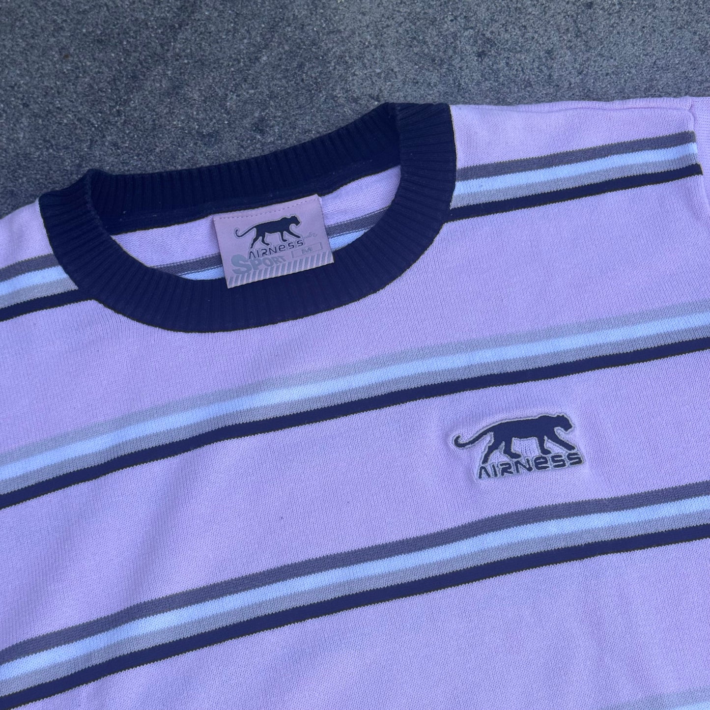Airness sport retro pink striped sweater