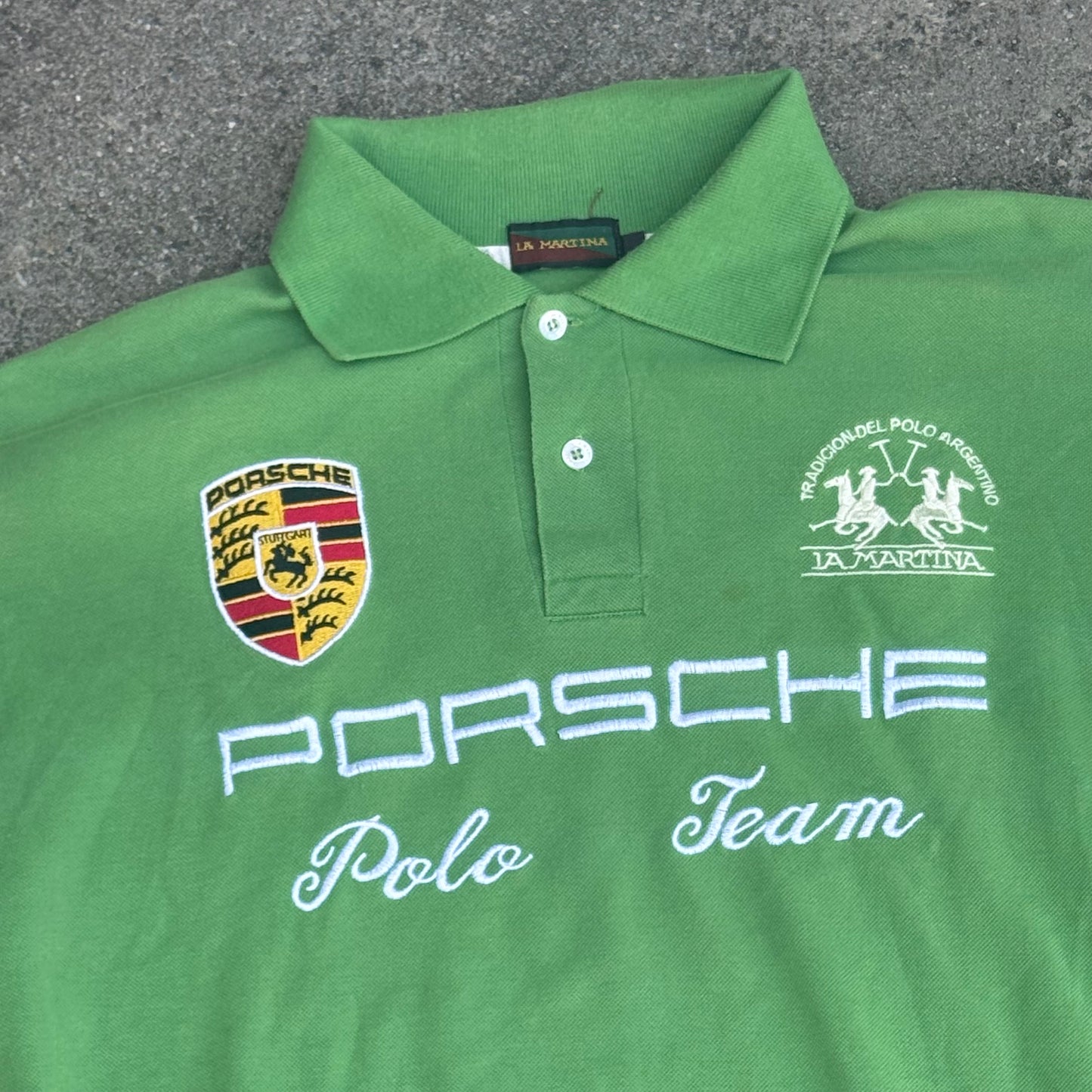 La Martina Porsche 2011 longsleeve green polo
