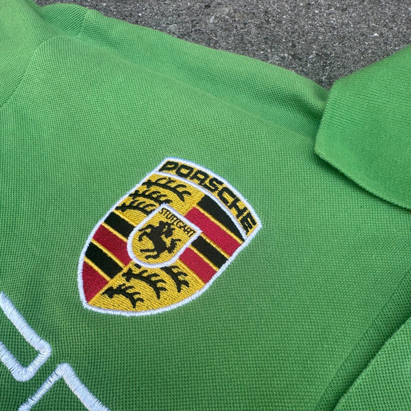 Detailansicht: Sourced limited accessories and clothes La Martina Porsche 2011 longsleeve green polo – Logo, Nähte oder Material