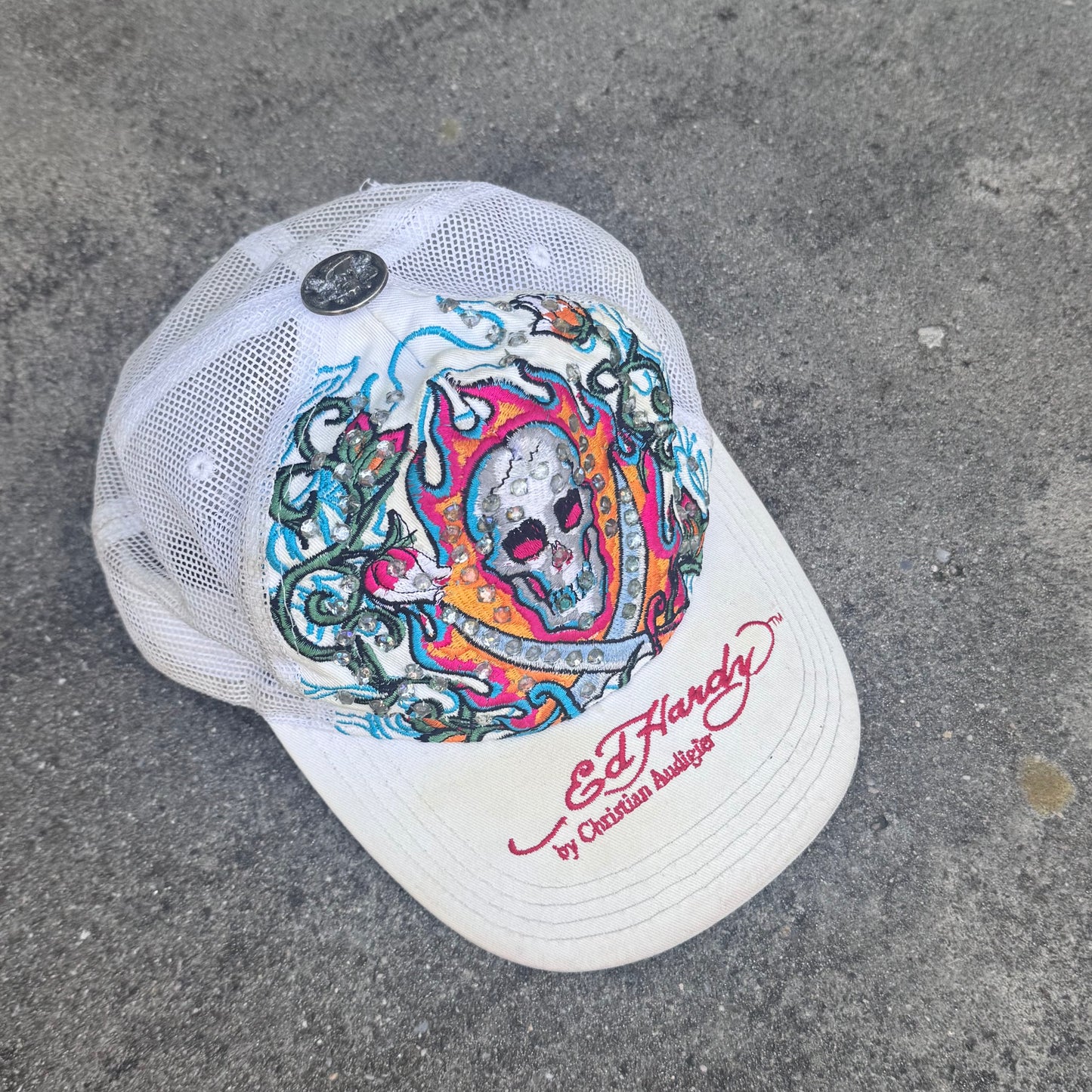 Ed Hardy skull vintage rhinestones cap