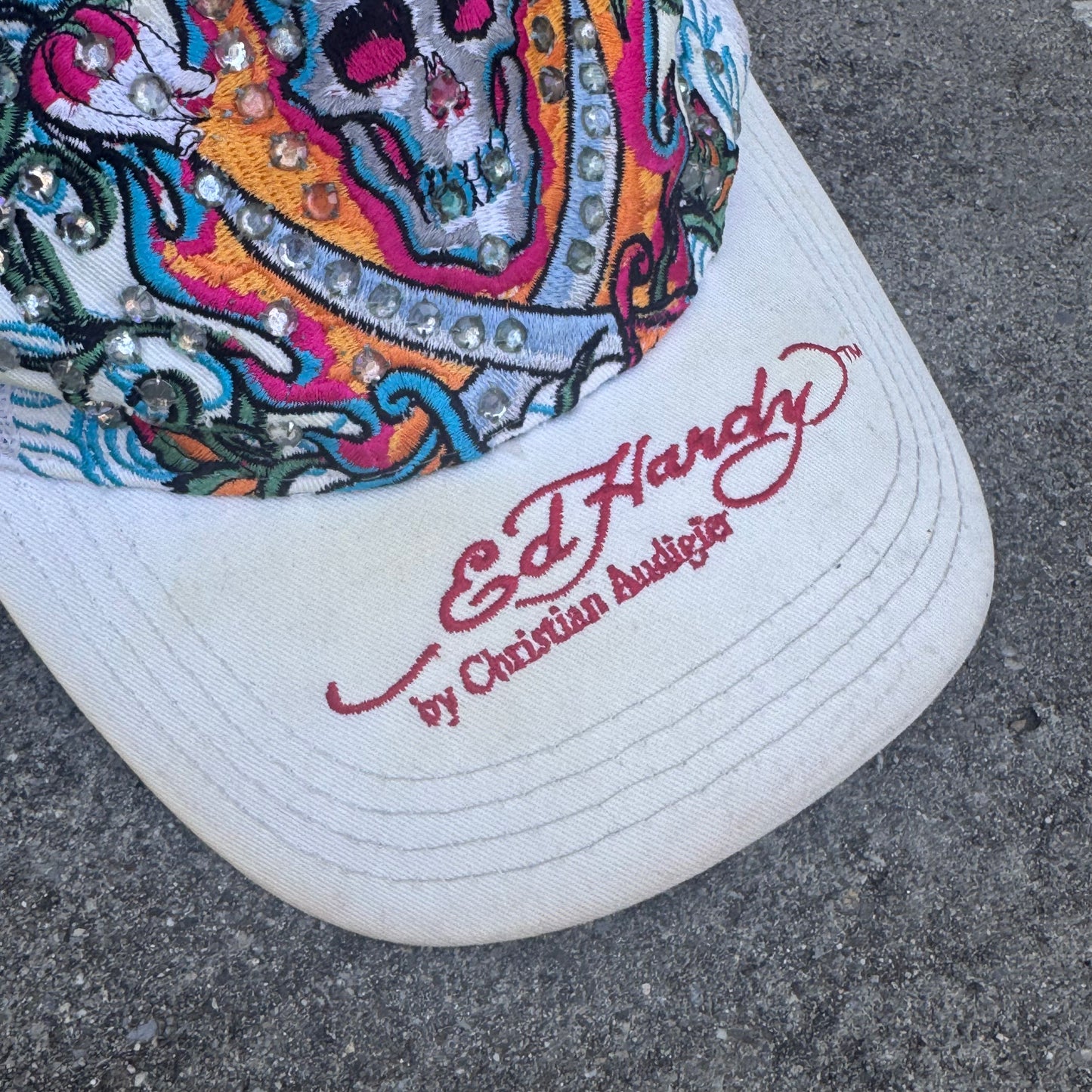 Ed Hardy skull vintage rhinestones cap