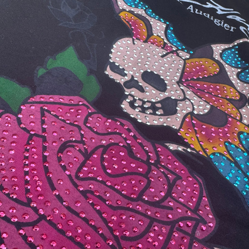 Detailansicht: Sourced limited accessories and clothes Ed Hardy skull & rose vintage top – Logo, Nähte oder Material