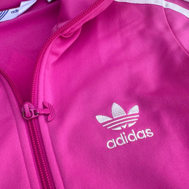 Detailansicht: Sourced limited accessories and clothes Adidas Firebird y2k pink track jacket – Logo, Nähte oder Material