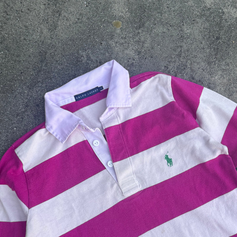 Detailansicht: Sourced limited accessories and clothes Polo Ralph Lauren striped longsleeve poloshirt – Logo, Nähte oder Material