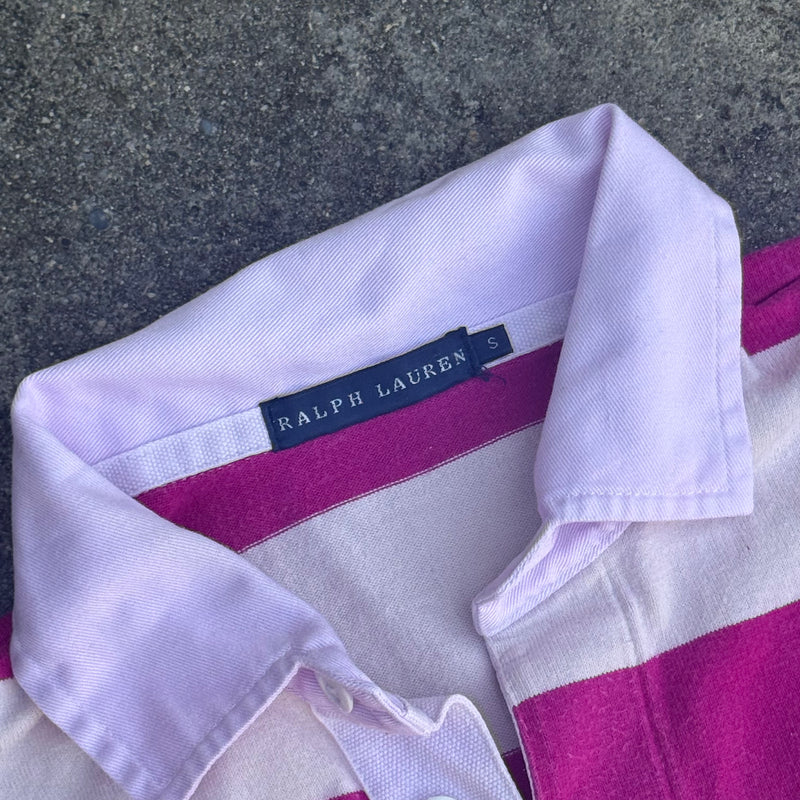 Detailansicht: Sourced limited accessories and clothes Polo Ralph Lauren striped longsleeve poloshirt – Logo, Nähte oder Material
