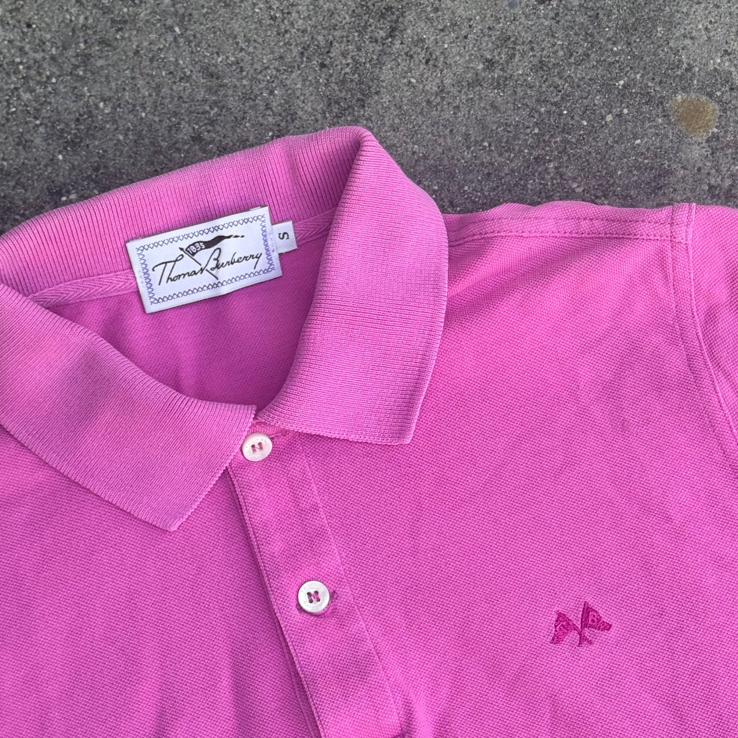Thomas Burberry vintage pink poloshirt