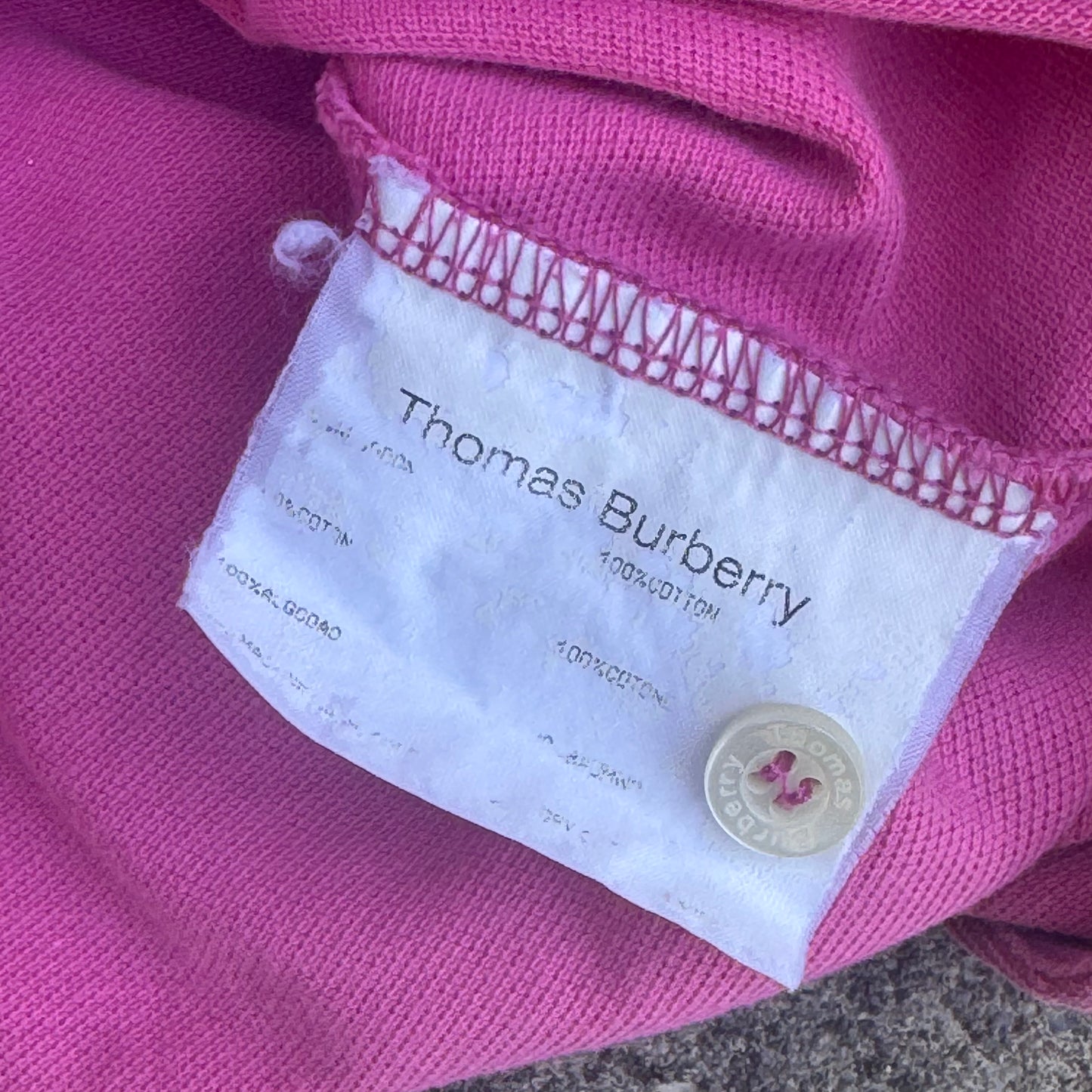 Thomas Burberry vintage pink poloshirt