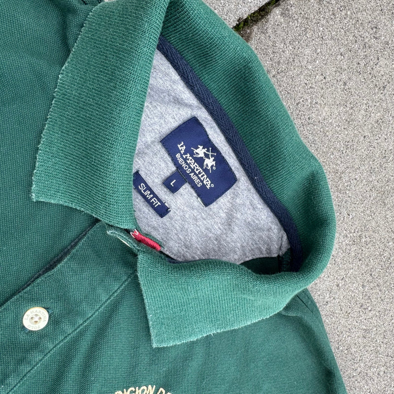 Detailansicht: Sourced limited accessories and clothes La Martina Italia longsleeve poloshirt – Logo, Nähte oder Material