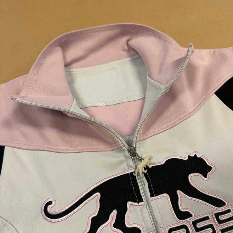 Detailansicht: Sourced limited accessories and clothes Vintage Airness womens pink track jacket – Logo, Nähte oder Material