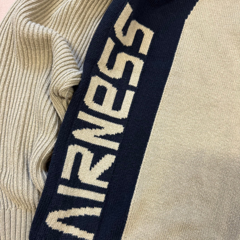 Detailansicht: Sourced limited accessories and clothes Vintage Airness beige knitted jacket – Logo, Nähte oder Material