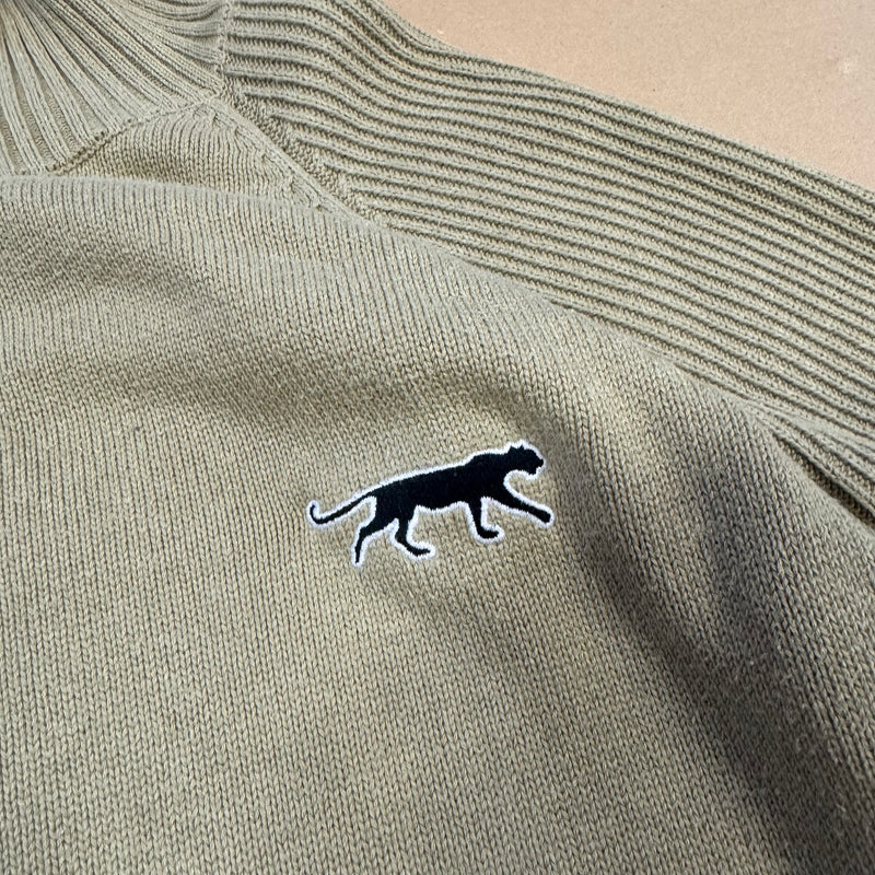 Detailansicht: Sourced limited accessories and clothes Vintage Airness beige knitted jacket – Logo, Nähte oder Material