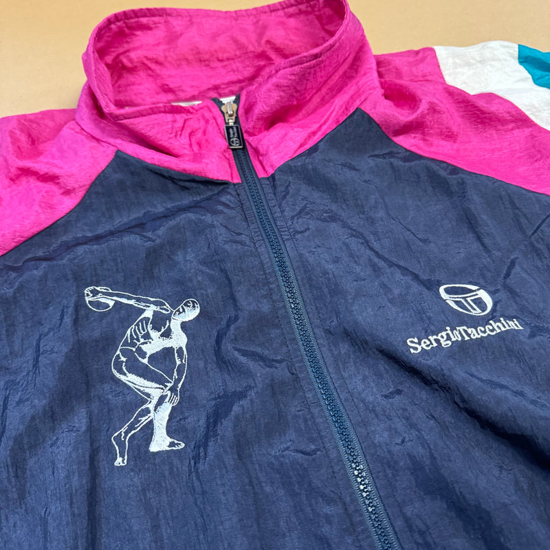 Detailansicht: Sourced limited accessories and clothes Sergio Tacchini athletic vintage track jacket – Logo, Nähte oder Material