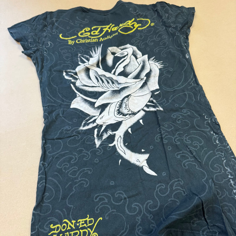 Detailansicht: Sourced limited accessories and clothes Ed Hardy Surf Tribe vintage tee – Logo, Nähte oder Material